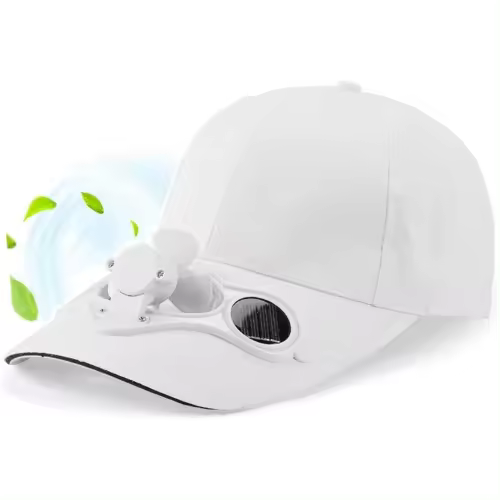 Gorra de béisbol con ventilador de energía solar para golf y refrescarte la cara bajo el sol abrasador del verano. - 1