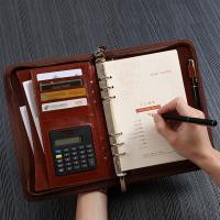 Carpeta de archivos portátil de cuero PU, carpeta de 6 anillas, tarjetero con calculadora, almacenamiento de documentos para cuaderno de hojas sueltas - details 10