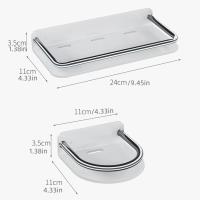 Estante de almacenamiento para baño sin perforaciones, estante cuadrado para champú montado en la pared, colgador de pared flotante sin taladro para almacenamiento de maquillaje - details 0