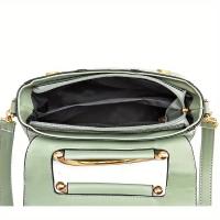 Bolso Bandolera Elegante para Mujer en Negro y Dorado con Correa Desmontable, Cierre Magnético, Diseño de Doble Capa y Herrajes de Aleación - Bolso de Mano Elegante para el Trabajo o Salidas Informales, Bolso Bandolera, Accesorio Moderno, Construcción Dur - details 8