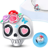 Abalorio de calabaza escalofriante que brilla en la oscuridad, Pulsera Original de Plata de Ley 925 para fabricación de joyas - details 8