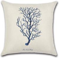 Fundas de Poliéster para Almohada 45 x 45cm Fundas de Cojines Decorativos para Sofá Cama Juego de 4 Estrella de mar/Coral Cierre de FLAP Lavado en Máquina - details 4