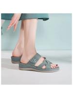 Sandalias de suela gruesa de verano 2025 para mujer, casuales y cómodas, talla grande, pantuflas sencillas y versátiles, libres para hacer ejercicio - details 9