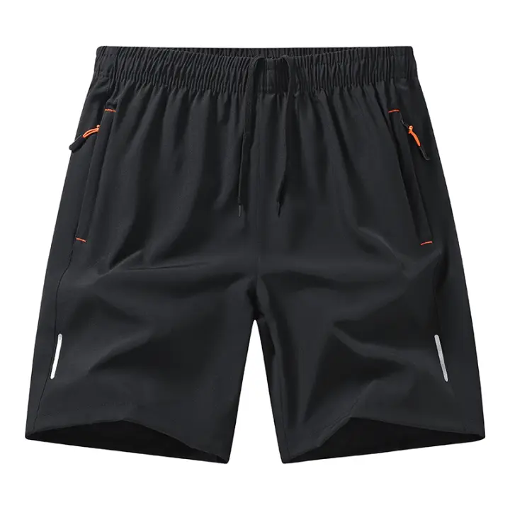 Pantalones Cortos de Secado Rápido de Sensación de Hielo para Hombres Ajuste Recto, Longitud Media, Material de Poliéster, Transpirable, Absorbente de Sudor para Verano, Báscula, Playa - 1