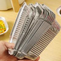 Bandeja de papel de aluminio para alimentos, caja de papel de aluminio antiadherente reutilizable para horno, herramientas para hornear barbacoa, bandeja para freidora de aire resistente al aceite, 6/7/8 pulgadas, 10 Uds. - details 11
