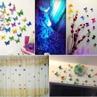 12 Uds. De alas de doble capa Multicolor, pegatina de pared 3D, imán de PVC, mariposas, fiesta, dormitorio de niños, nevera r magnética - details 5