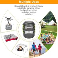 1 juego de utensilios de cocina portátiles, hechos de material de aleación de aluminio duro, ollas para acampar al aire libre para 1-2 personas, cocinar y hornear - details 8