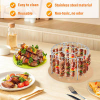 Freidora de aire, parrilla Vertical de acero inoxidable, parrilla de cuerda desmontable, soporte Vertical para brocheta de barbacoa, aguja para hornear 16/24 - details 1