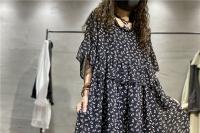 Vestido japonés de gasa de talla grande para mujer, diseño Floral de verano, sombrero de manga corta único y pequeño para ir al trabajo - details 7