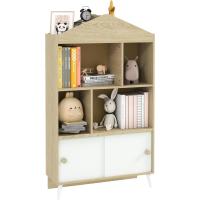 Estantería de Madera para Niños 4 Compartimentos Armario Abierto y Cajón Tamaño 80x30x140,5 cm - details 0