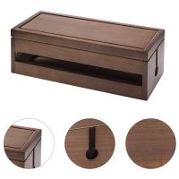 Caja organizadora de cables de madera, Protector contra sobretensiones, rayas de alimentación, Color café - details 5