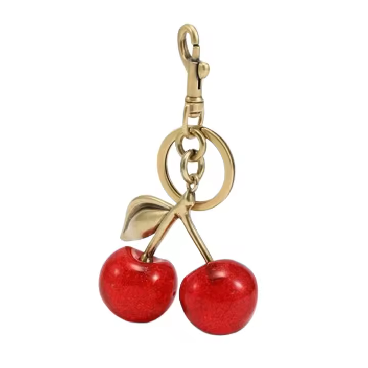 Colgante de cereza para bolso de mujer, colgante de llavero, adorno de cereza, decoración de bolso individualizada, accesorio de moda - 1