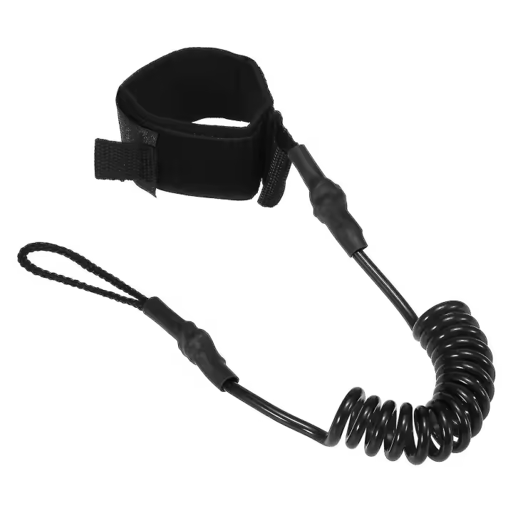 Correa de tobillo para tabla de Surf, cuerda de pie en espiral elástica para pierna, Surf, SUP, 4 pies - 1