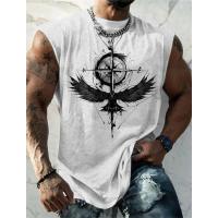 Chaleco sin mangas con patrón de mancuernas, ropa de calle 3D con estampado, Tops blancos puros, chaleco informal suelto de gran tamaño, cuello redondo, Tops de talla grande 5Xl - details 1