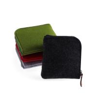 Mini monedero para hombre y mujer, billetera con Soporte para tarjeta de crédito y identificación, de fieltro de lana, barata - details 6