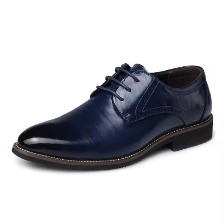 Four Seasons nuevos hombres cabeza puntiaguda británicazapatos de cuero Retro casuales de negocios zapatos de cuero para hombres - 1