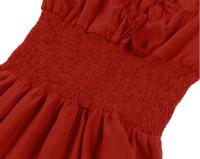 Vestido Rojo de Fiesta de Cuañas Retro 2024 Sexy Escote en V, Cintura Elástica, Pleces - details 18