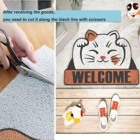 Alfombra antideslizante de dibujos animados para puerta de entrada, Felpudo con lazo de alambre para quitar el polvo, ideal para pasillo, cocina y baño, novedad - details 5
