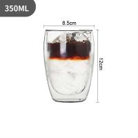 Taza de Café Espresso Hecha a Mano Resistente al Calor Vidrio de Doble Pared de 350ml para Bebidas de Té y Whisky - details 4