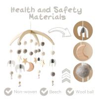 Móvil de Bebé de Madera con Bolas de Vellón Viento de Arte Deco Colgante de Campana de Cuna - details 1