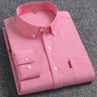 Camisas Oxford de manga larga para hombre, 100% algodón, Color sólido, cuello vuelto, ajuste Regular, ropa diaria para hombre, camisas de fácil cuidado para hombre - details 9