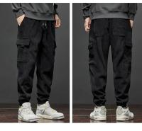 Primavera otoño nuevo estilo cintura elástica pantalones casuales para hombres estiramiento recto cordón Harem correr deportes pantalones largos hombre - details 8