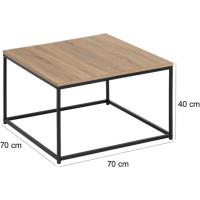 Mesa de Balcón Baja de Sofá Natural y Negro 100x36x50 CM Ideal para Salón, Comedor, Oficina - details 15
