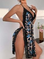 Ropa interior de mujer, pijamas de casa holgados de talla grande, pijamas con aberturas - details 3