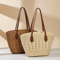Bolsos de mano de paja tejidos, bolsos de playa de verano de un solo hombro para mujer, bolso de vacaciones tejido - details 0