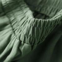 Pantalón de mujer de lino y algodón pantalón de pierna ancha ligero y suelto - details 11
