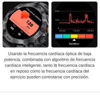 Reloj Inteligente Militar 2024 para Hombres con Llamadas, Smartwatch Deportivo con más de 100 Deportes, Reloj de Fitness, Monitor de Oxígeno en Sangre, Frecuencia Cardíaca y Sueño, Impermeable IP68, Compatible con Teléfonos Android iPhone Samsung Xiaomi - details 13