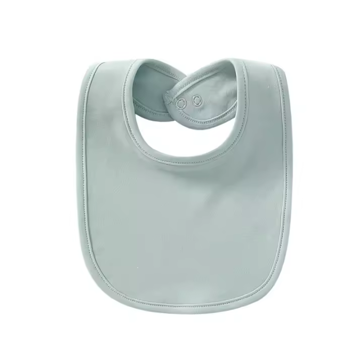 Toalla de saliva para bebé, doble capa de color sólido para bebé, babero para recién nacido, bolsillo de arroz, babero de algodón absorbente, babero para niños con botones a presión - 1