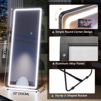 153x50cm Espejo de pie Grande, Espejo de Cuerpo Entero Pared Rectangular, Espejo Cuerpo Entero Pared LED, Espejo Pared vestidor, Dormitorio, Negro - details 76
