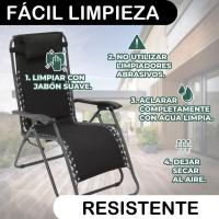 2 sillas Gravedad Cero Camping jardín y terraza, reclinables, Bloqueo de Seguridad, Estructura Acero Gris y Asiento Lona Oxford poliéster 3D Beige - details 15