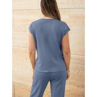 2025 Conjunto informal de punto para mujer: suéter de punto sin mangas + conjunto de dos piezas con pantalones de pierna ancha - details 26