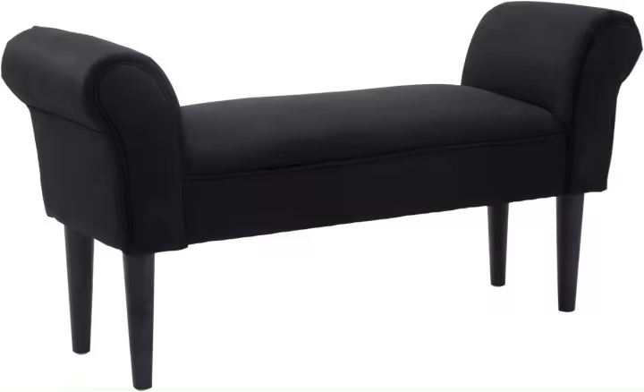 Cama banqueta con brazos tapizada tipo banco de madera para dormitorio, salón, recibidor 102x36x51cm, carga 130kg - 1