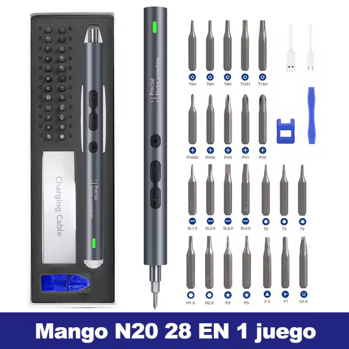 Juego de Destornilladores Eléctricos Inalámbricos Recargables Kit de Herramienta Eléctrica de Precisión de 28 Piezas para Reparación de Móviles Xiaomi Herramientas Rotativas para el Hogar DIY - 1