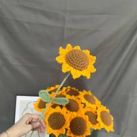 Ramo de Flores Falsas de Crochet Hecho a Mano Rosa Tulipanes Dáisí Decoración de Hogar Luz y Fuerza - details 4