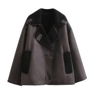Chaqueta de Cuero Falsito Grueso para Mujer 2024 Abrigo de Lana Caliente para Otoño-Invierno - details 1