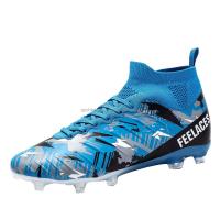 Venta al por mayor de zapatos de fútbol para hombres, botas de entrenamiento con tacos de fútbol para interiores y exteriores de gran tamaño con plantilla de goma y malla para niños - details 1