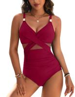 Traje de baño 2025 nuevo, moda femenina sexy, traje de baño de una pieza, traje de baño de malla de color sólido, bikini. - details 5