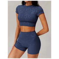 Ropa deportiva cómoda de alta elasticidad, ropa deportiva elástica transpirable, sujetador de Yoga de manga corta para Fitness - details 10