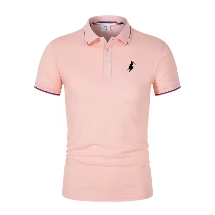 Camiseta transpirable para hombre, POLO de negocios y ocio, ropa de manga corta a la moda, jerseys cómodos de Color sólido, nove - 1