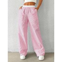 Pantalones de pierna ancha tejidos a rayas informales para mujer Otoño Invierno 2024 pantalones informales elegantes de longitud completa ropa Y2K ropa de calle - details 10