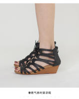 Sandalias romanas de cuña estilo étnico retro de tacón medio con boca de pez para mujer, verano 2025 - details 6