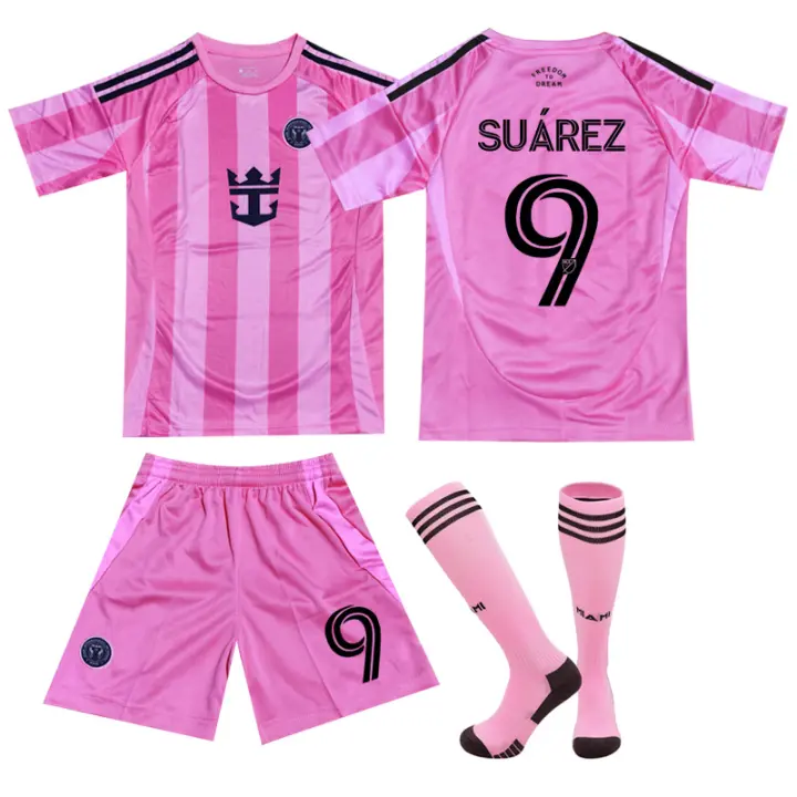 Los adultos2025-26 Miami Local Rosa No. 10 Messi Conjunto de uniforme de fútbol Jersey 9 Suarez agarra el nuevo modelo - 1