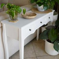 Mesa de entrada recibidor consola 3 cajones madera MDF mesa auxiliar pasillo vestíbulo comedor teléfono llaves mueble aparador tocador - details 21