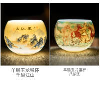 Taza de cerámica individual de maestro de Jade gordo de oveja, juego de Kung Fu grande de porcelana blanca para el hogar, tazón de té - details 7