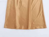 Vestido asimétrico con textura de satén francés para mujer, falda larga de temperamento versátil, moda de verano, 2024 - details 5