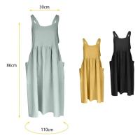 Delantal de Jardinería de Algodón-Lino Mezclado Vestido Pinafore con Dos Bolsillos para Cocinar, Hornear, Arreglar Flores Cocina y Dining - details 4